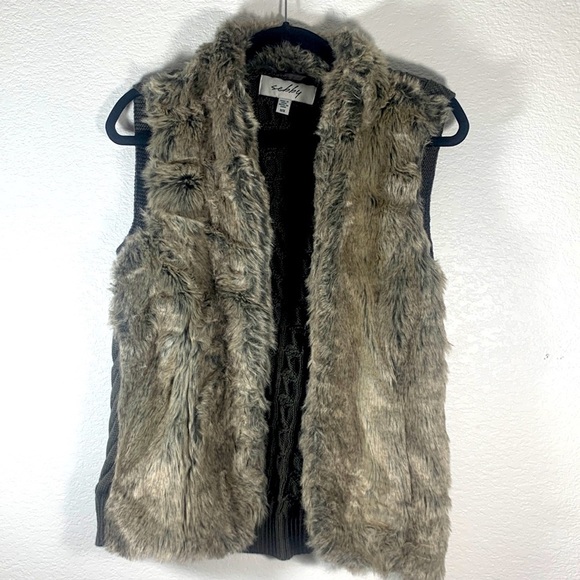 Sebby Jackets & Blazers - Sebby Faux Fur Knit Vest